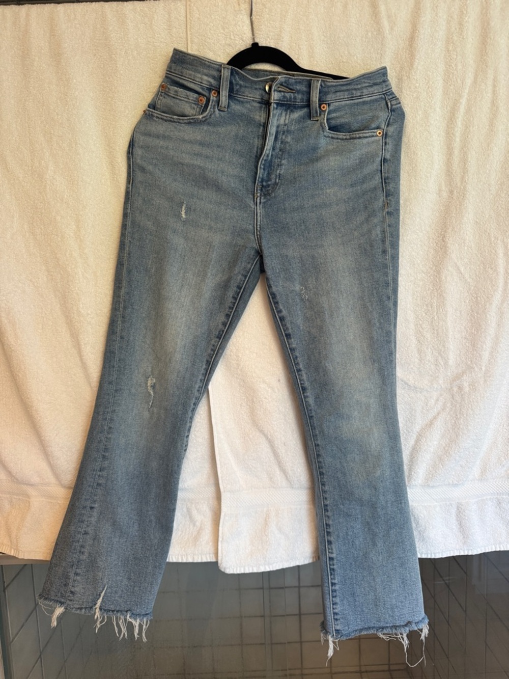 pistola Light Wash Distressed Ankle Jeans